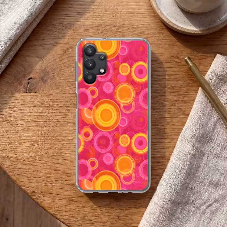 Cirkels - Design - Kleurrijk Telefoonhoesje Samsung Galaxy A32 5G klein 346 -sfeer1