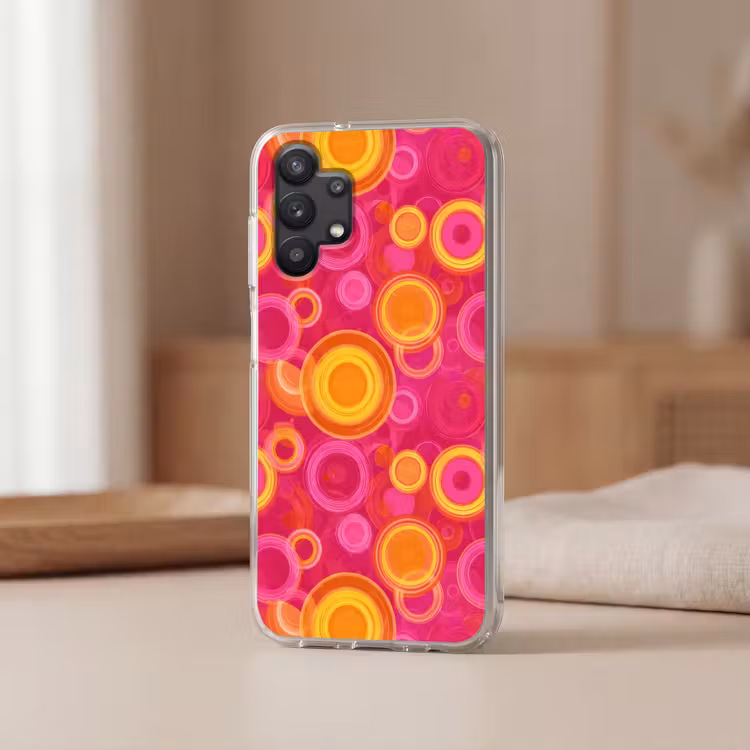 Cirkels - Design - Kleurrijk Telefoonhoesje Samsung Galaxy A32 5G klein 346 -sfeer2