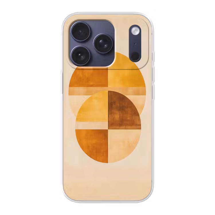 Cirkels - Geel - Minimalistisch Telefoonhoesje iPhone 17 Pro klein -3d