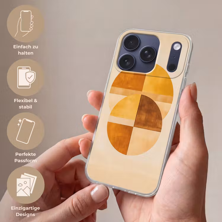 Cirkels - Geel - Minimalistisch Telefoonhoesje iPhone 17 Pro klein -sfeer3_DE