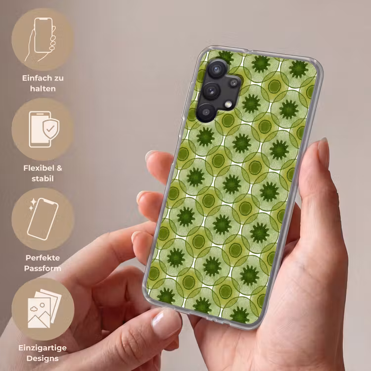 Cirkels - Patroon - Groen Telefoonhoesje Samsung Galaxy A32 5G klein 346 -sfeer3_DE