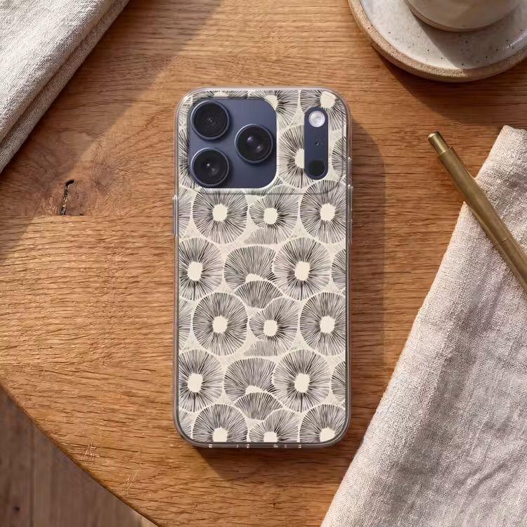 Cirkels - Patroon - Zwart Telefoonhoesje iPhone 17 Pro klein 878 -sfeer1