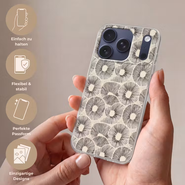 Cirkels - Patroon - Zwart Telefoonhoesje iPhone 17 Pro klein 878 -sfeer3_DE