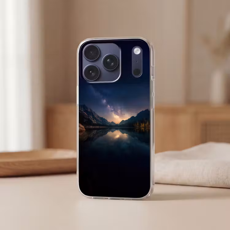 Kristalhelder meer - Bergen - Bergen Telefoonhoesje iPhone 17 Pro klein -sfeer2