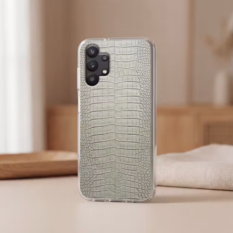 Krokodillenleer - Schubben - Groen Telefoonhoesje Samsung Galaxy A32 5G klein -sfeer2