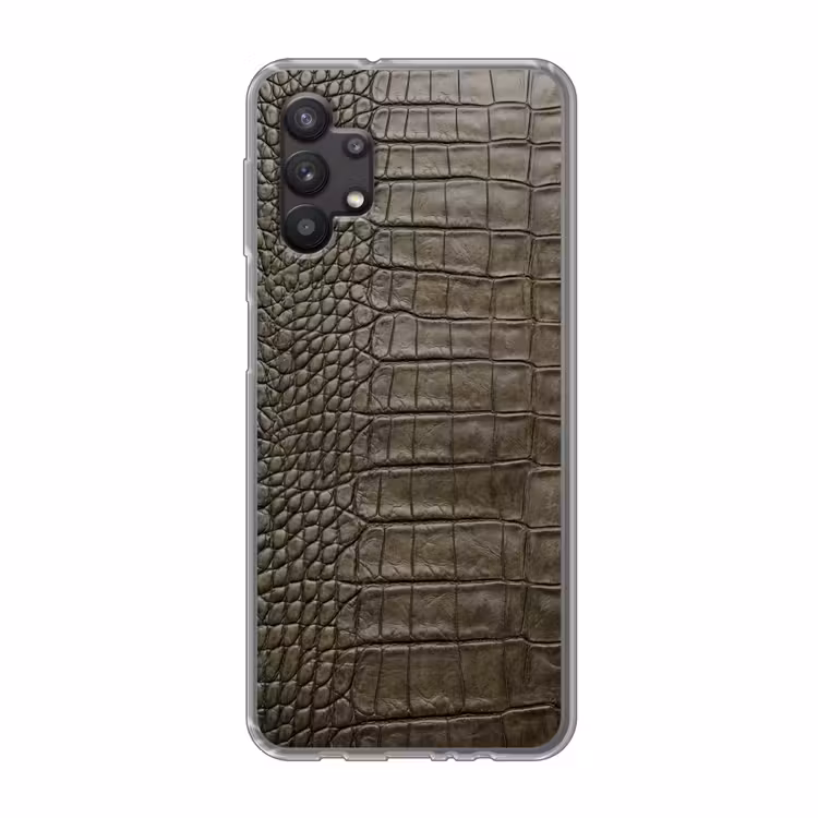 Krokodillenleer - Structuur - Groen Telefoonhoesje Samsung Galaxy A32 5G klein -3d