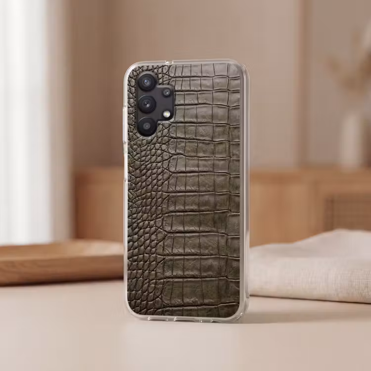 Krokodillenleer - Structuur - Groen Telefoonhoesje Samsung Galaxy A32 5G klein -sfeer2