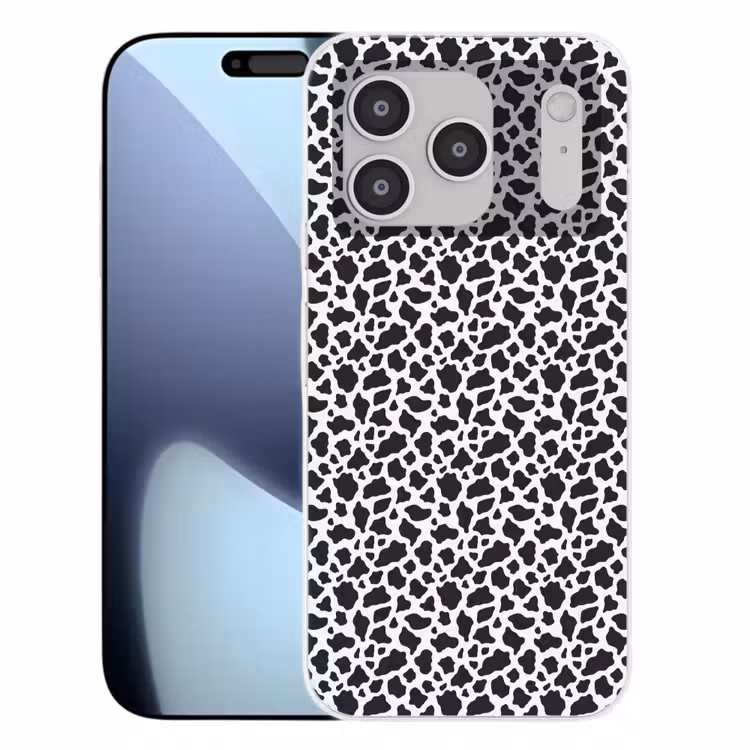Koe - Vlekken - Patroon - Zwart Telefoonhoesje iPhone 17 Pro klein 878 -3d