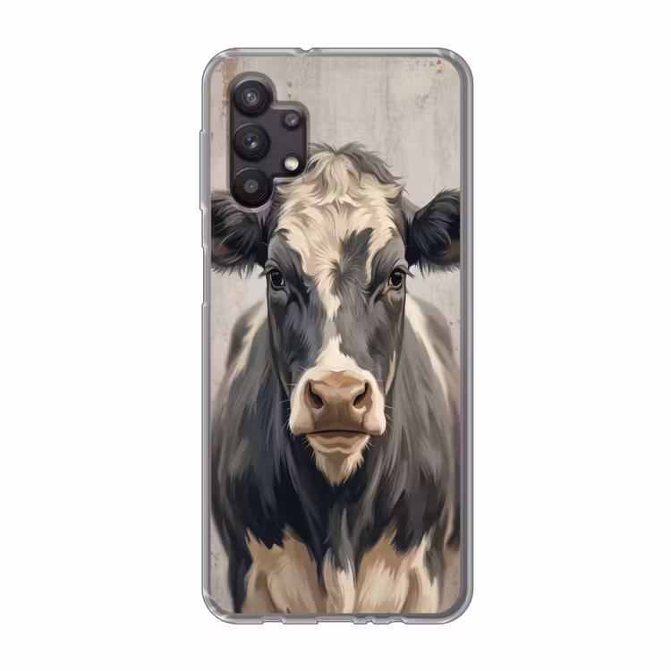 Koe - Portret - Dieren - Modern Telefoonhoesje Samsung Galaxy A32 5G klein -3d