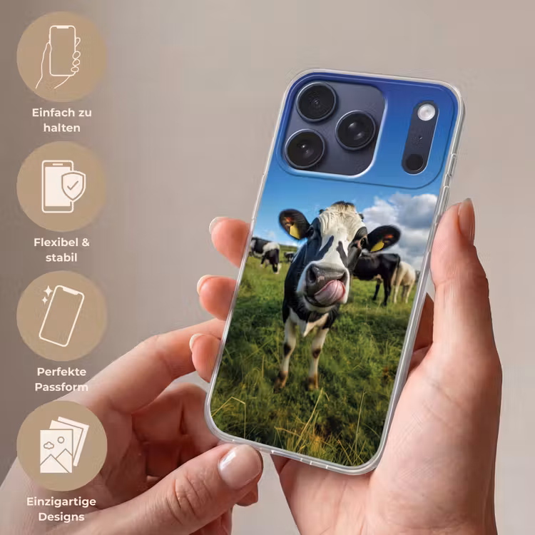 Koe - Tong - Weide Telefoonhoesje iPhone 17 Pro klein -sfeer3_DE