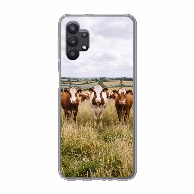 Koeien - Portret - Weide - Boerderij - Nieuwsgierig Telefoonhoesje Samsung Galaxy A32 5G klein -3d