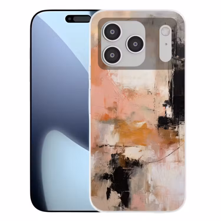 Kunst - Abstract - Beige - Verf Telefoonhoesje iPhone 17 Pro klein -3d