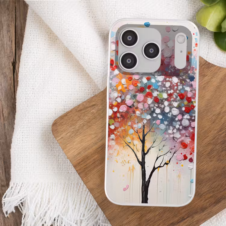 Kunst - Bomen - Natuur - Acryl Telefoonhoesje iPhone 17 Pro klein -sfeer1