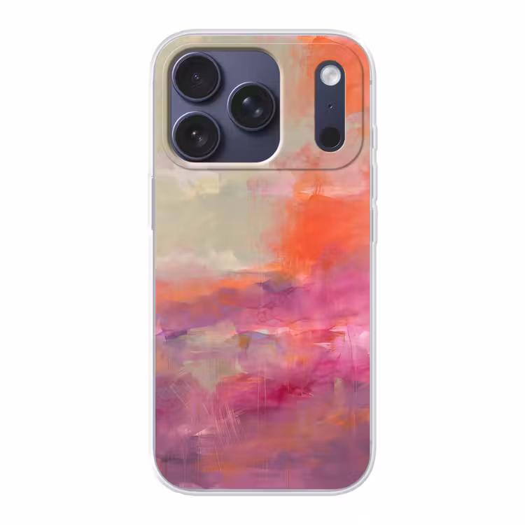 Kunst - Vloeiend - Overgangen - Oranje Telefoonhoesje iPhone 17 Pro klein -3d
