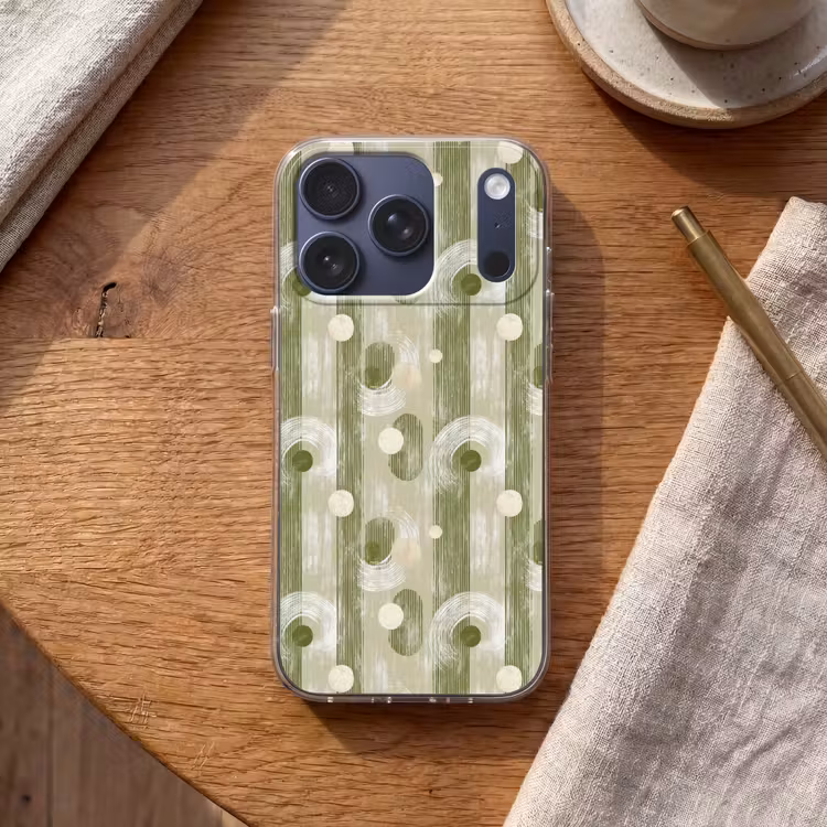 Artistiek - Modern - Groen Telefoonhoesje iPhone 17 Pro klein 878 -sfeer1