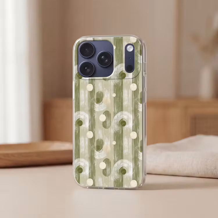 Artistiek - Modern - Groen Telefoonhoesje iPhone 17 Pro klein 878 -sfeer2