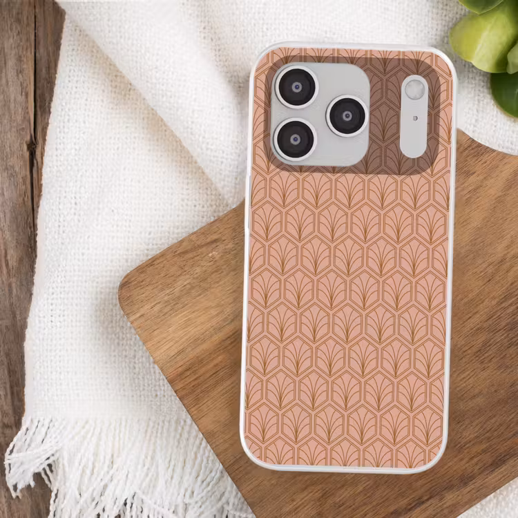 Zalmroze - Patroon - Geometrisch Telefoonhoesje iPhone 17 Pro klein 878 -sfeer1