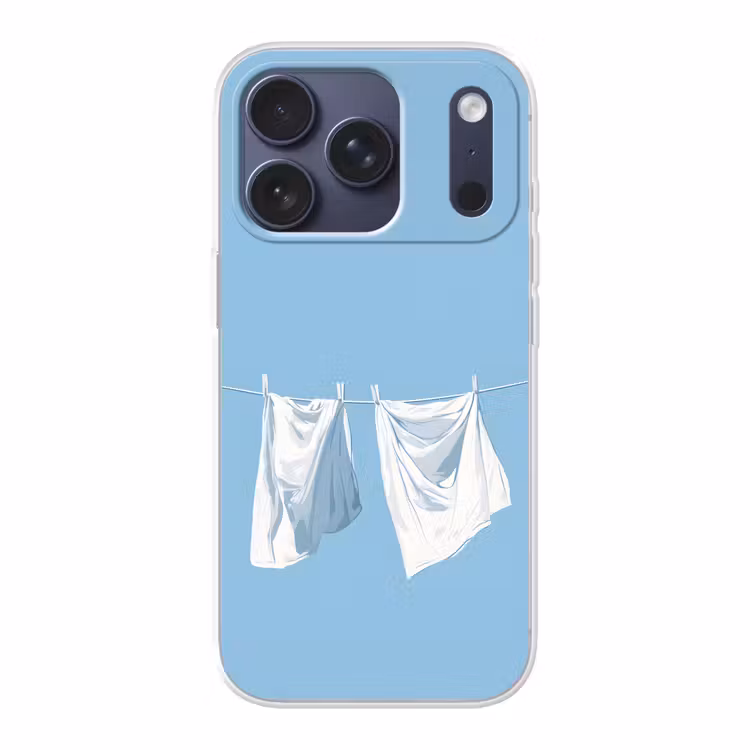 Lakens - Waslijn - Blauw - Minimalistisch Telefoonhoesje iPhone 17 Pro klein -3d