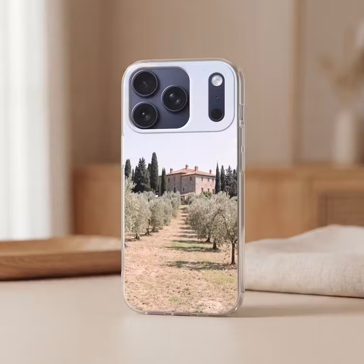 Handyhülle - Landhaus – Olivenbaum – Obstgarten - Landhuis - olijfboom - gaard Telefoonhoesje iPhone 17 Pro klein