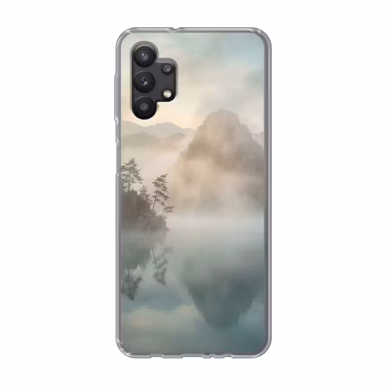 Landschap - Bergen - Mist - Water - Natuur Telefoonhoesje Samsung Galaxy A32 5G klein -3d