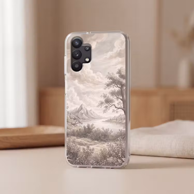 Landschap - Bergen - Meer - Natuur Telefoonhoesje Samsung Galaxy A32 5G klein -sfeer2