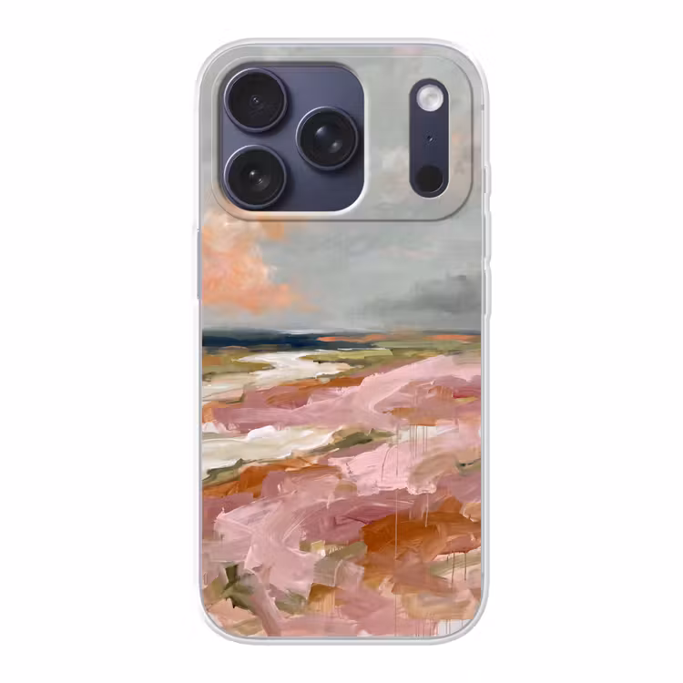 Landschap - Rivier - Abstract - Roze - Groen Telefoonhoesje iPhone 17 Pro klein -3d