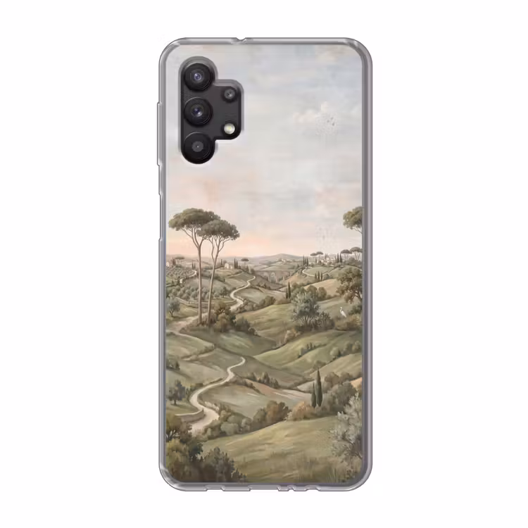 Landschap - Heuvels - Zandpad - Groen Telefoonhoesje Samsung Galaxy A32 5G klein -3d