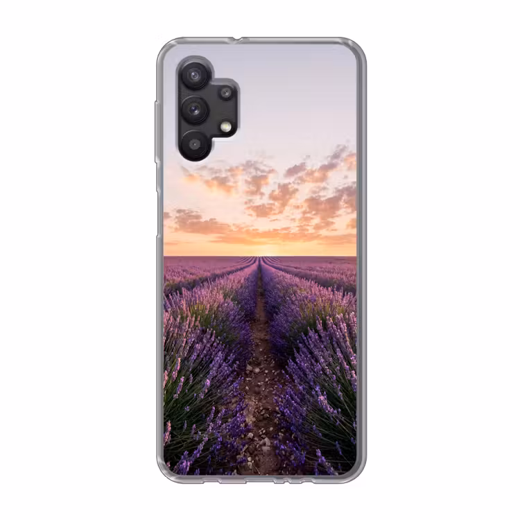 Landschap - Lavendelveld - Paars Telefoonhoesje Samsung Galaxy A32 5G klein -3d