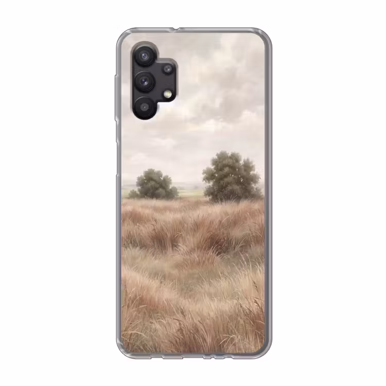 Landschap - Minimalistisch - Beige Telefoonhoesje Samsung Galaxy A32 5G klein -3d