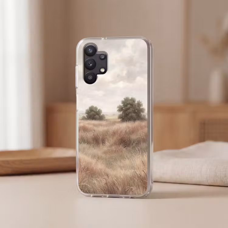 Landschap - Minimalistisch - Beige Telefoonhoesje Samsung Galaxy A32 5G klein -sfeer2