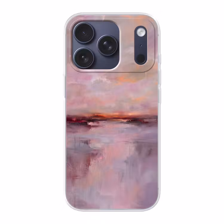 Landschap - Zonsondergang - Abstract - Modern - Roze Telefoonhoesje iPhone 17 Pro klein -3d
