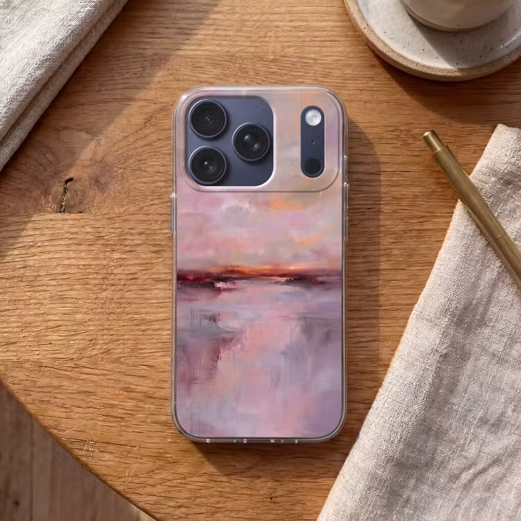 Landschap - Zonsondergang - Abstract - Modern - Roze Telefoonhoesje iPhone 17 Pro klein -sfeer1