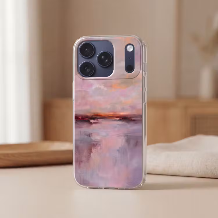 Landschap - Zonsondergang - Abstract - Modern - Roze Telefoonhoesje iPhone 17 Pro klein -sfeer2
