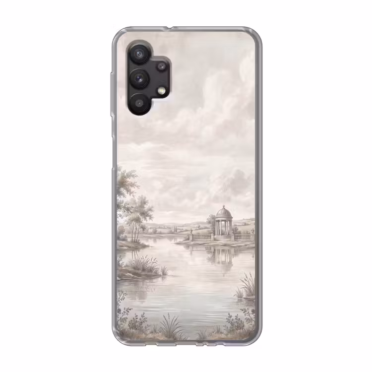 Landschap - Water - Natuur - Sepia Telefoonhoesje Samsung Galaxy A32 5G klein -3d