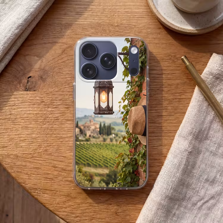 Lantaarn - Wijngaard - Landschap - Italiaans Telefoonhoesje iPhone 17 Pro klein -sfeer1