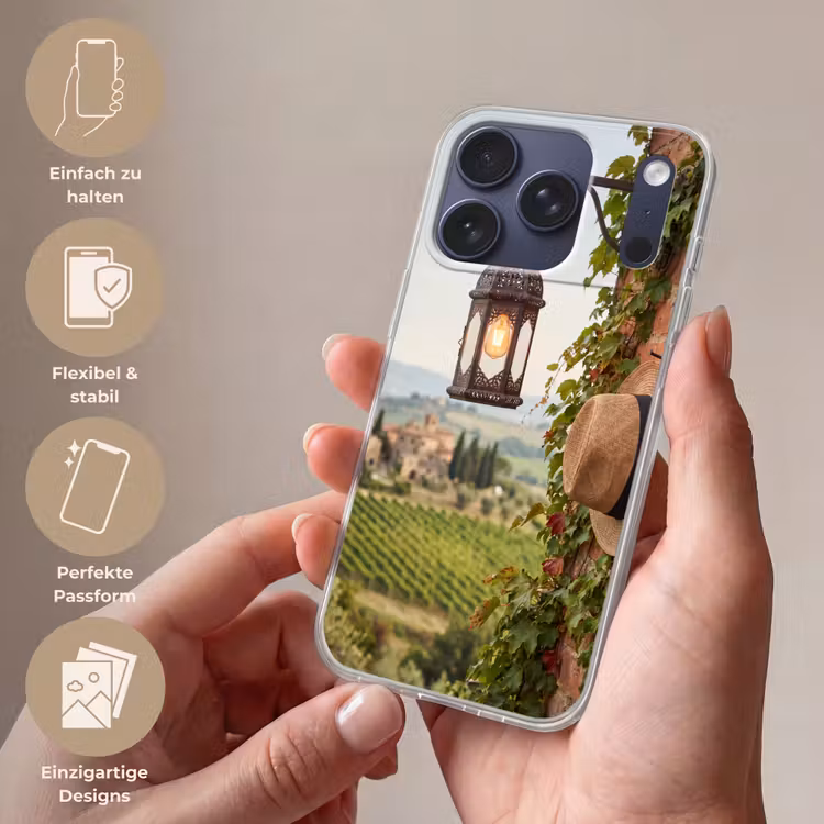Lantaarn - Wijngaard - Landschap - Italiaans Telefoonhoesje iPhone 17 Pro klein -sfeer3_DE