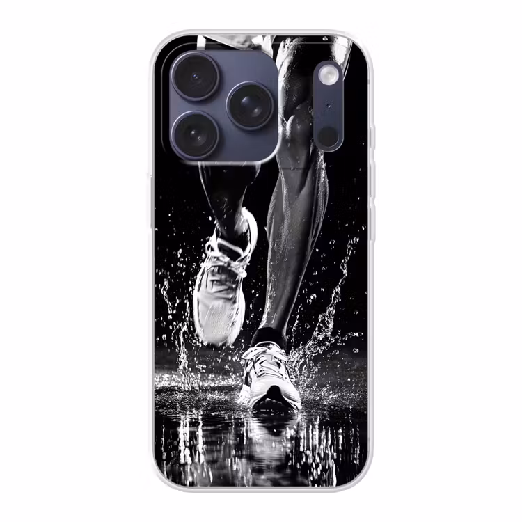 Hardloopschoenen - Rennen - Druppels - Zwart Telefoonhoesje iPhone 17 Pro klein -3d