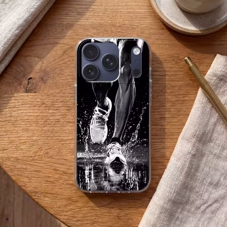 Hardloopschoenen - Rennen - Druppels - Zwart Telefoonhoesje iPhone 17 Pro klein -sfeer1