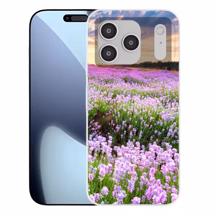 Lavendel - Bloemen - Zonsondergang - Paars - Weide Telefoonhoesje iPhone 17 Pro klein -3d