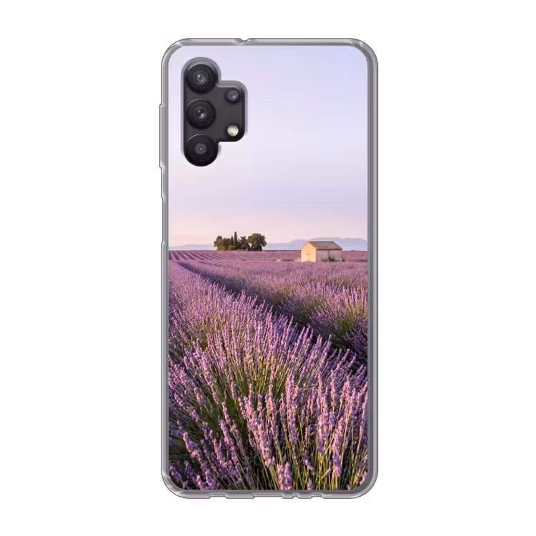 Lavendel - Landschap - Sereen - Paars Telefoonhoesje Samsung Galaxy A32 5G klein -3d