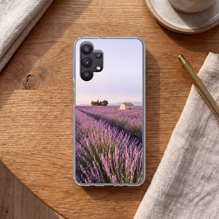 Lavendel - Landschap - Sereen - Paars Telefoonhoesje Samsung Galaxy A32 5G klein -sfeer1