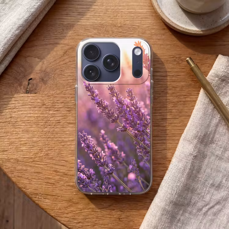 Lavendel - Paars - Zonlicht Telefoonhoesje iPhone 17 Pro klein -sfeer1