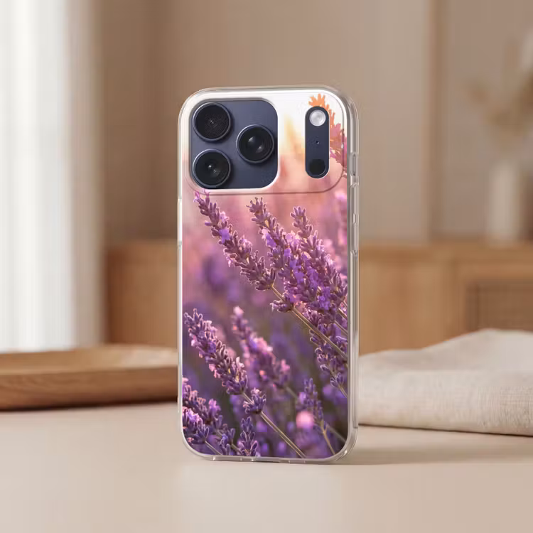 Lavendel - Paars - Zonlicht Telefoonhoesje iPhone 17 Pro klein -sfeer2