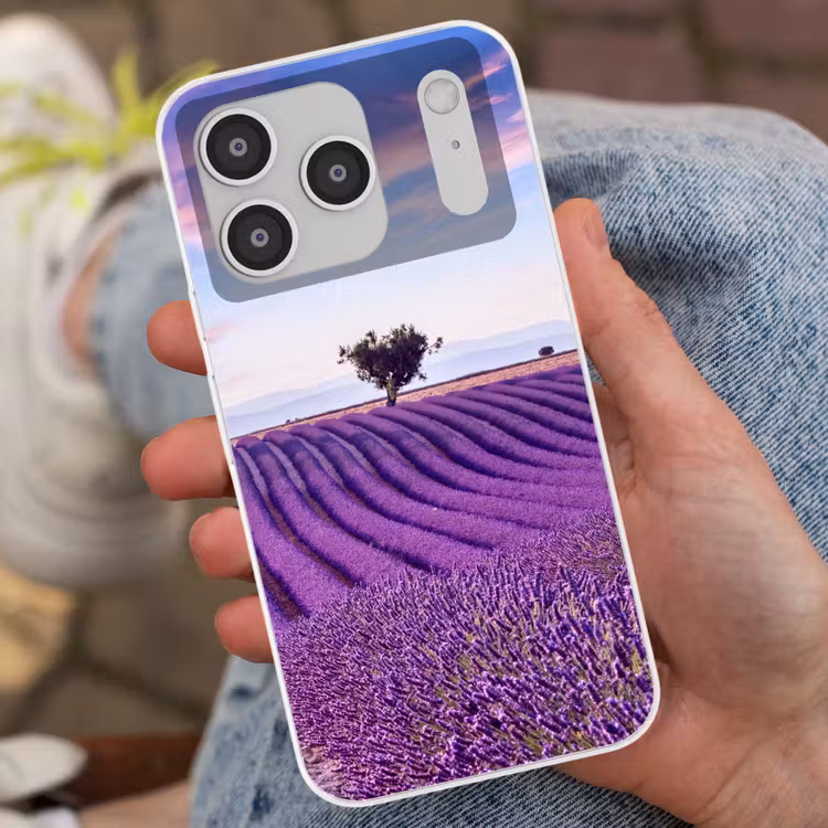 Lavendel - Natuur - Paars - Bomen - Bloemen Telefoonhoesje iPhone 17 Pro klein -sfeer2