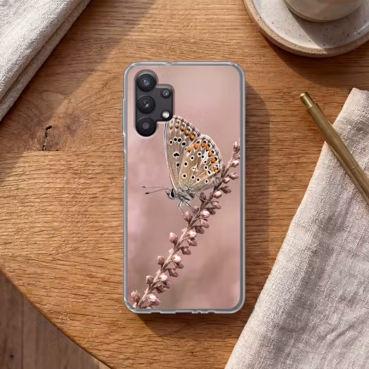 Lavendel - Vlinder - Paars Telefoonhoesje Samsung Galaxy A32 5G klein -sfeer1