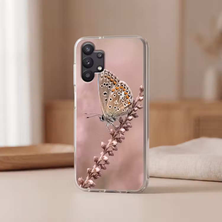 Lavendel - Vlinder - Paars Telefoonhoesje Samsung Galaxy A32 5G klein -sfeer2