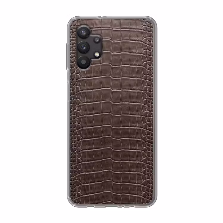 Leer - Krokodil - Mat Telefoonhoesje Samsung Galaxy A32 5G klein -3d