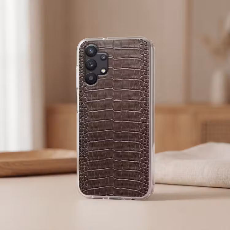Leer - Krokodil - Mat Telefoonhoesje Samsung Galaxy A32 5G klein -sfeer2