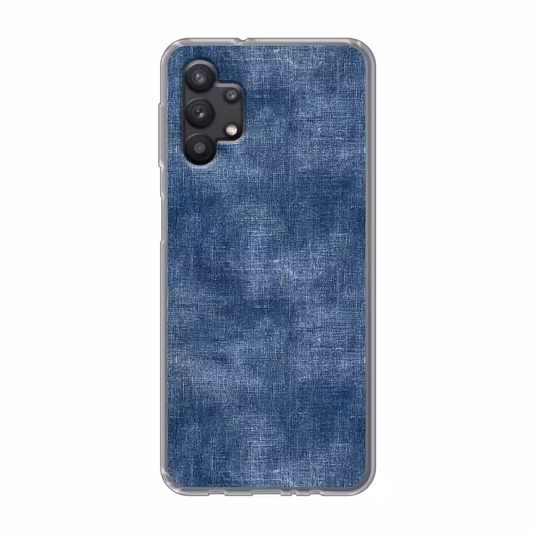 Linnen - Textuur - Patroon - Denim - Rustiek Telefoonhoesje Samsung Galaxy A32 5G klein 346 -3d