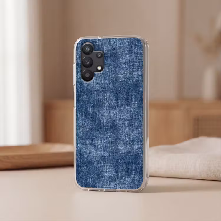 Linnen - Textuur - Patroon - Denim - Rustiek Telefoonhoesje Samsung Galaxy A32 5G klein 346 -sfeer2